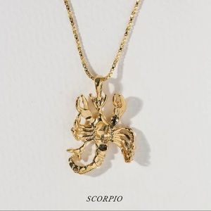 24K gold plated Vanessa Mooney Scorpio necklace